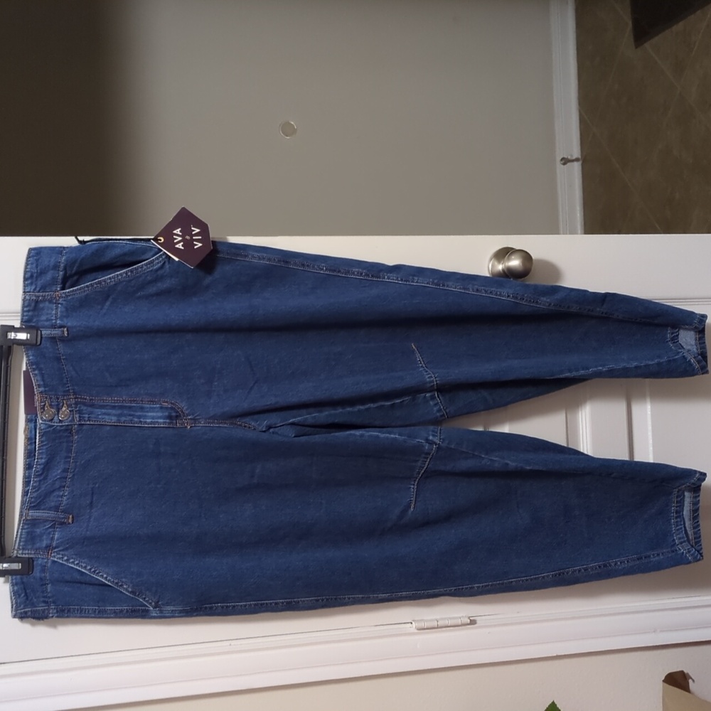 Blue High-Rise Trouser Jeans Curvy Hip And Thigh